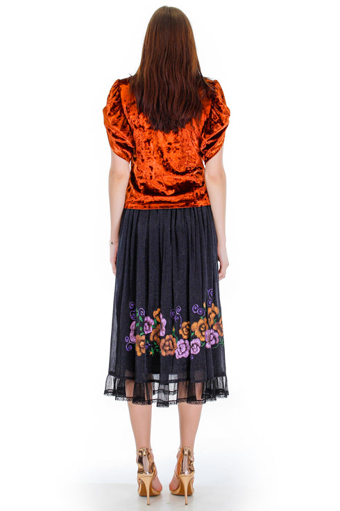 Fusta vascoza pictata  Liza Panait Liza Panait Online Boutique